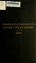 Report of the Chief of the Massachusetts District Police 1919_cover