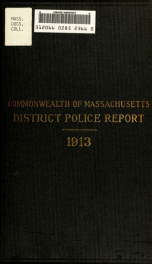 Report of the Chief of the Massachusetts District Police 1913_cover