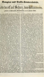 Douglas und volks-souveränität : rede des Carl Schurz, von Wisconsin, gehalten in Springfield, Massachusetts, am 4. januar 1860_cover