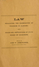 Law regulating the examination of teachers in Alabama_cover