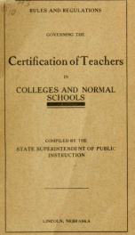 Rules and regulations governing the certification of teachers in colleges and normal schools_cover