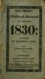Cramer's Pittsburgh almanack for the year of our Lord .. 1830_cover