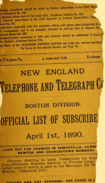 Official directory long distance telephone .. Apr 1890_cover