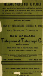 Official directory long distance telephone .. Oct 1886_cover