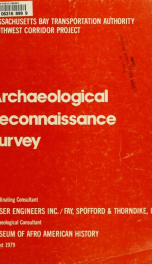 Archeological reconnaissance survey of the southwest corridor project area_cover