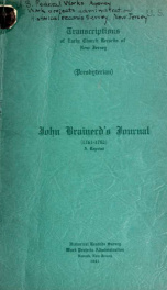 John Brainerd's journal (1761-1762) : a reprint_cover