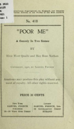 "Poor me", a comedy in two scenes_cover