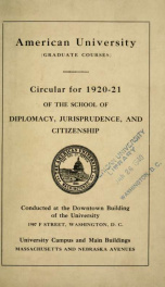 Circular of the School of Diplomacy, Jurisprudence, and Citizenship 1920-1921_cover