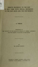 Insects injurious to the hop in New York, with special reference to the hop grub and the hop redbug .._cover