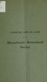 Charter and by-laws of the Massachusetts Horticultural Society_cover