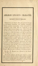 Abraham Lincoln's character_cover