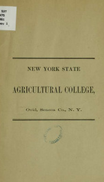 New York state agricultural college. Charter, ordinances, regulations and course of studies. 1861_cover