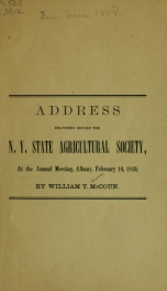 Address delivered at the annual meeting of the N.Y. state agriculture society_cover