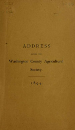 Address delivered at the twentieth annual fair of the Washington County agricultural society_cover