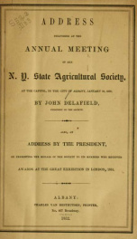 Address delivered at the annual meeting of the N.Y. state agricultural society ... in .._cover