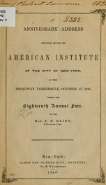 Anniversary address delivered before the American institute of the city of New-York_cover