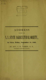 Address before the N.Y. state agricultural society_cover