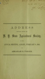 Address delivered at the annual meeting of the N. Y. state agricultural society_cover