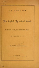 An address delivered before the New England agricultural society_cover