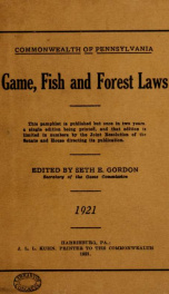 Game, fish, and forest laws of the commonwealth of Pennsylvania .._cover
