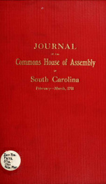 Journal of the Commons House of Assembly of South Carolina 1701 Feb/Mar._cover