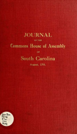 Journal of the Commons House of Assembly of South Carolina 1701 Aug._cover