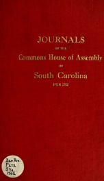 Journal of the Commons House of Assembly of South Carolina 1702_cover