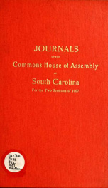 Journal of the Commons House of Assembly of South Carolina 1697 Feb./Nov._cover