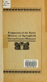 Fragments of the early history of Springfield and Green County_cover