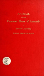 Journal of the Commons House of Assembly of South Carolina 1724 June_cover