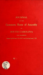 Journal of the Commons House of Assembly of South Carolina 1725 Feb/June_cover