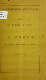 Address by Hon. George B. Loring, and report of Col. Daniel Needham_cover