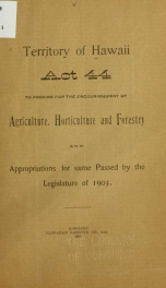 Act 44 to provide for the encouragment of agriculture_cover