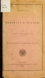 Memoir of Marshall P. Wilder .._cover