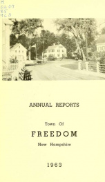 Annual report of the Town of Freedom, N.H. 1963_cover