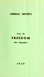 Annual report of the Town of Freedom, N.H. 1959_cover