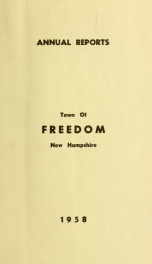 Annual report of the Town of Freedom, N.H. 1958_cover