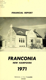 Annual financial report of the town officers of Franconia, N.H 1971_cover