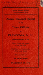 Annual financial report of the town officers of Franconia, N.H 1947_cover