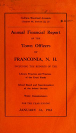 Annual financial report of the town officers of Franconia, N.H 1943_cover