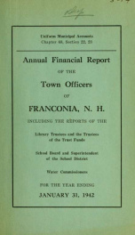 Annual financial report of the town officers of Franconia, N.H 1942_cover