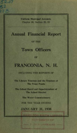 Annual financial report of the town officers of Franconia, N.H 1938_cover
