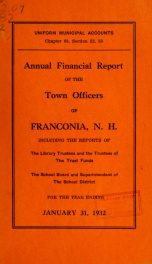 Annual financial report of the town officers of Franconia, N.H 1932_cover