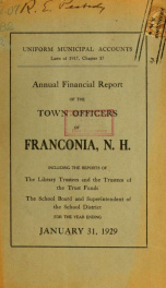 Annual financial report of the town officers of Franconia, N.H 1929_cover