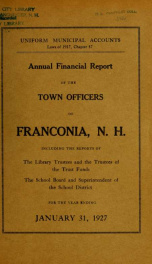 Annual financial report of the town officers of Franconia, N.H 1927_cover