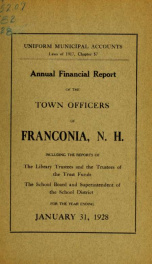 Annual financial report of the town officers of Franconia, N.H 1928_cover