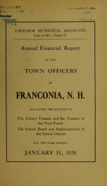 Annual financial report of the town officers of Franconia, N.H 1926_cover