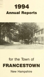 Annual reports Town of Francestown, New Hampshire 1994_cover