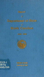 Biennial report of the Secretary of State of North Carolina for the ... [serial] 1936/38_cover