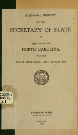 Biennial report of the Secretary of State of North Carolina for the ... [serial] 1934/36_cover